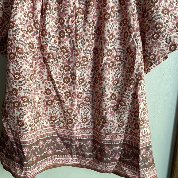 Faherty Florence Peasant Top Earth Block Print - Picture 12 of 15